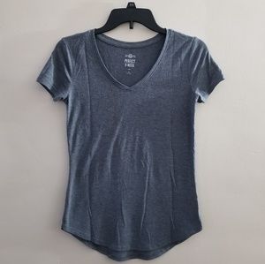 Gray v-neck top